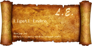 Ligeti Endre névjegykártya